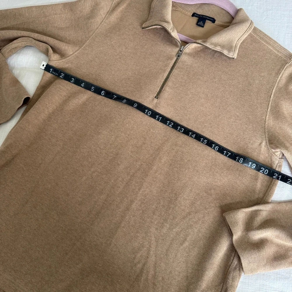 Banana Republic Mens Tan 100% Cotton Quarter Zip Pullover Sweater Medium RN54023